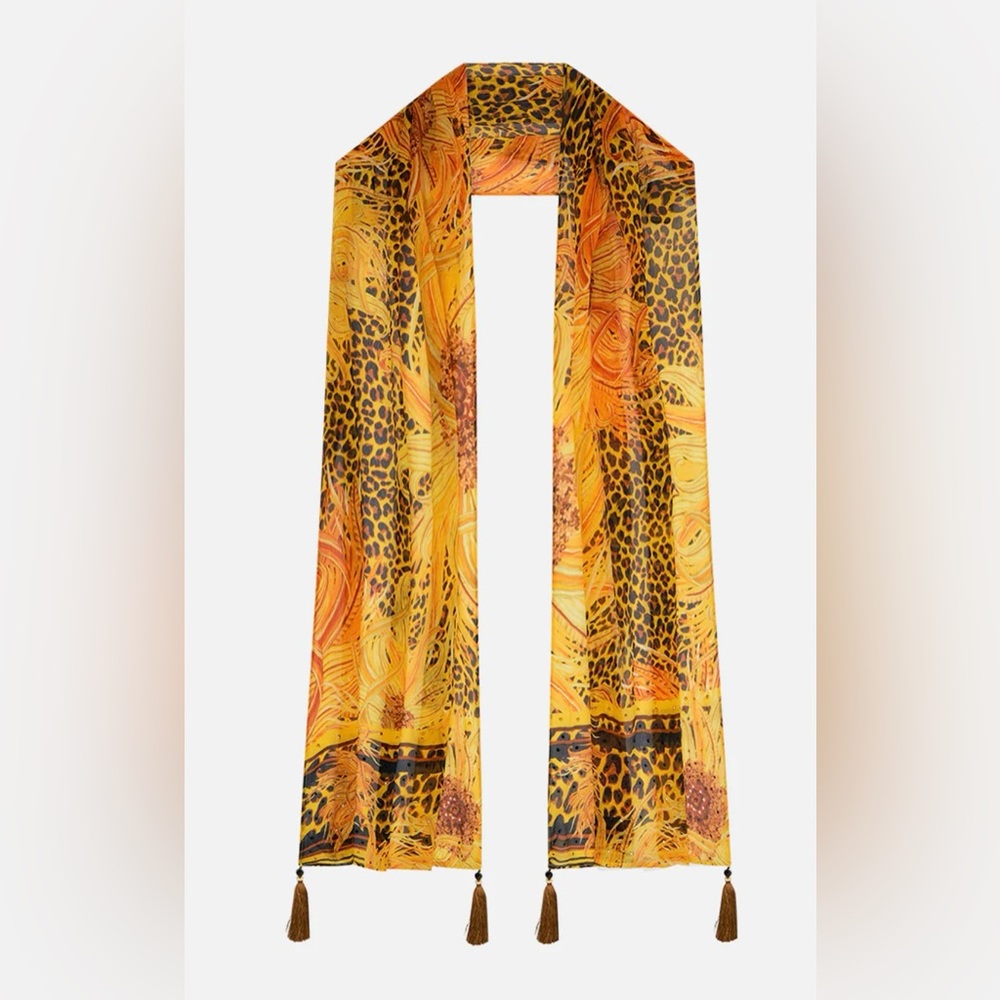 CAMILLA *Make Me Your Masterpiece* yellow floral animal print scarf shawl top